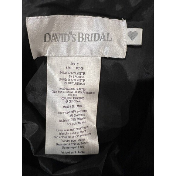 NWT David’s Bridal Black Slim One Shoulder Cocktail Evening Dress Size 2 - Picture 8 of 11